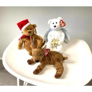 Vintage Beanie Baby Christmas Gang / Deer and Bears / Throwback!